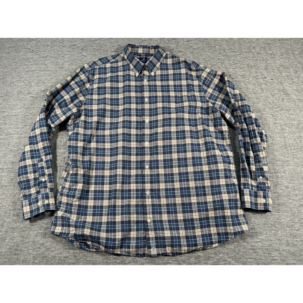 Johnnie-O Forrest Shirt Mens XXL Multi Color Plaid Long Sleeve Chest Pocket